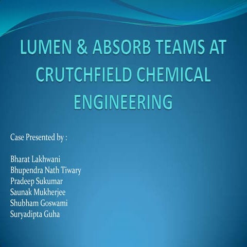Lumen and Absorb teams at Crutchfield Chemical Engineering