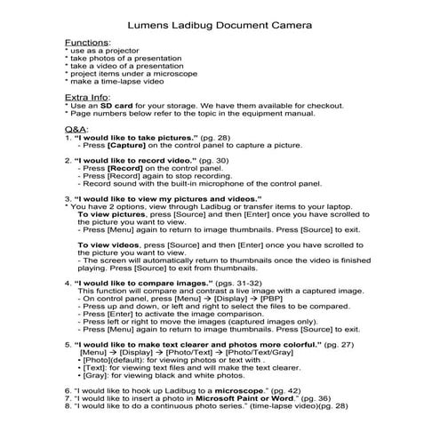 Lumens ladibug document camera