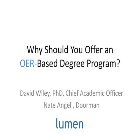 Lumen why should you offer an oer degree program