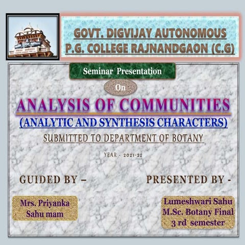 Analysis of community 