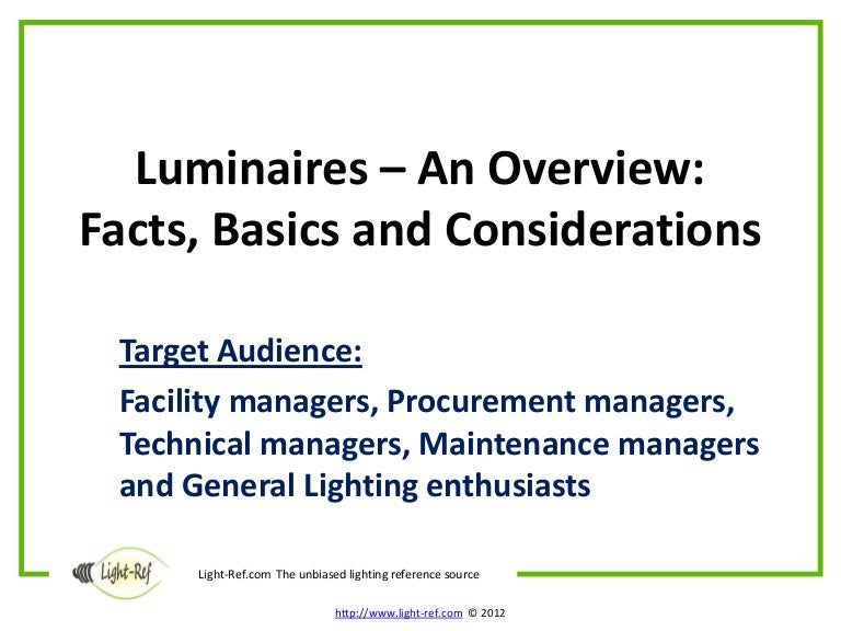 Luminaires Module 2 Technical Aspects