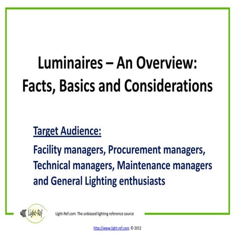 Luminaires – Module 3 Functional Aspects