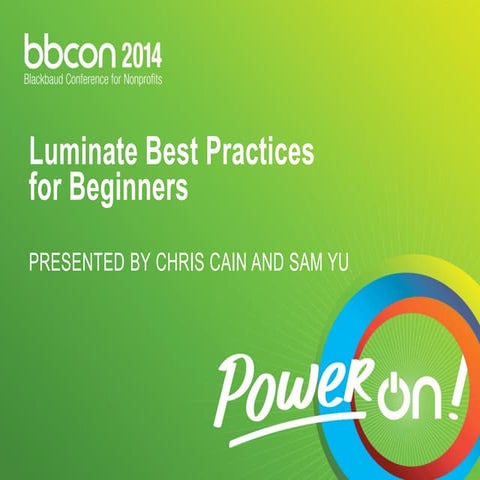 Luminate Online Best Practices for Beginners