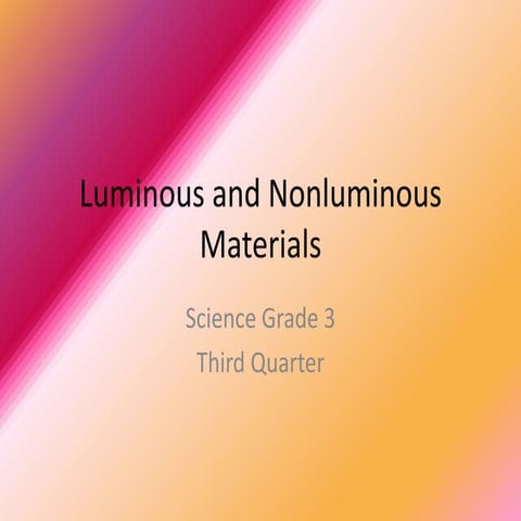 Luminous and Nonluminous Materials