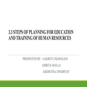Steps of planning for education and training of human resources