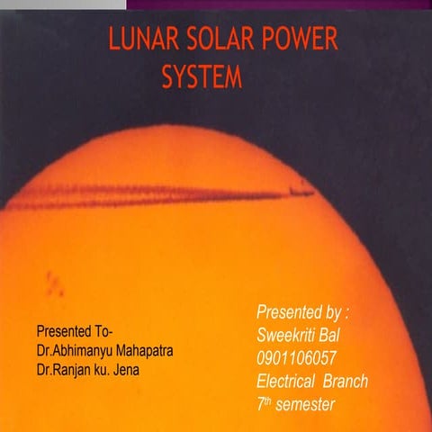 Lunar solar power system