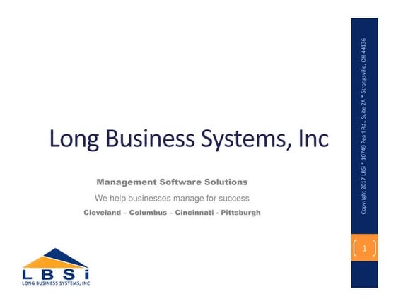 Lunch and Learn with LBSi-2017-08-08-Productivity Tools and Dashboards