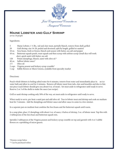 Festmahl zur Trump-Amtseinführung: Die Rezepte