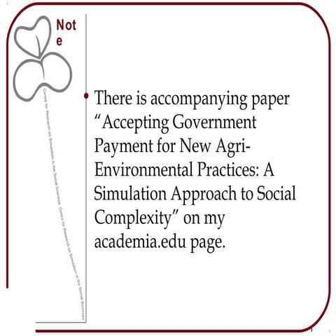 Accepting Government Payment for New Agri-Environmental Practices: A Simulati...