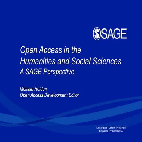 What’s the Big Deal with Open Access? Traditional Publishing Houses and OA” –...