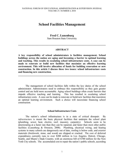 Lunenburg, fred c[1]. school facilities management v27 n4 2010