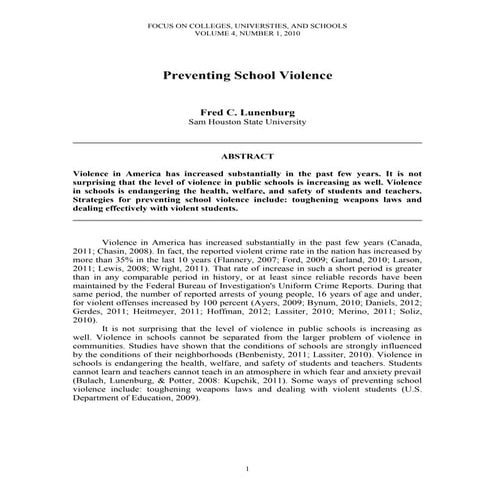 Lunenburg, fred c preventing school violence focus v4 n1 2010