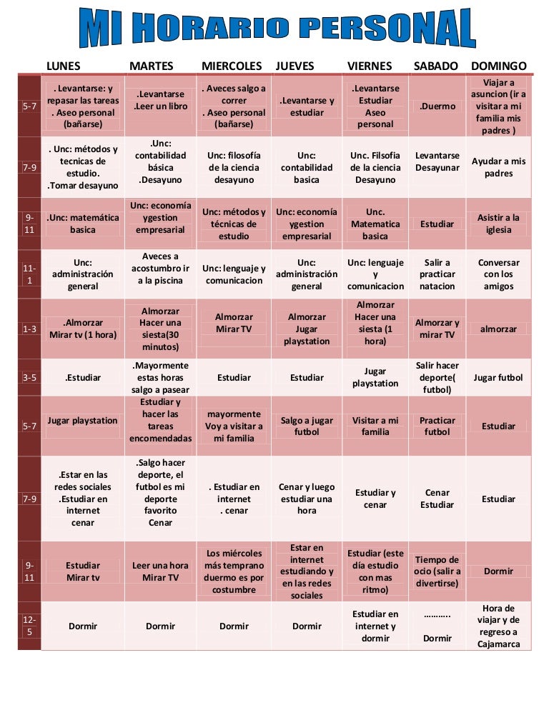 un horario