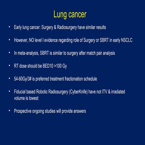 Radiation Therapy in the Management of Lung Cancer | PPTX