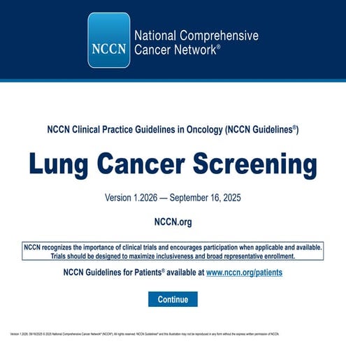 NCCN 2026 Lung Cancer Screening Guidelines: Updated Risk Assessment and ...