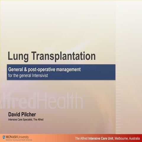Lung Transplantation by David Pilcher