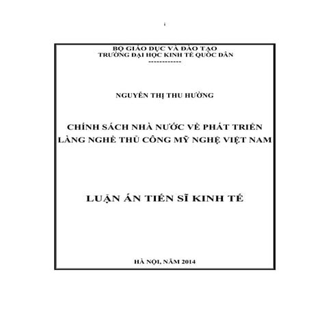 Luận văn chính sách nhà nước về phát triển làng nghề thủ công mỹ nghệ việt na...