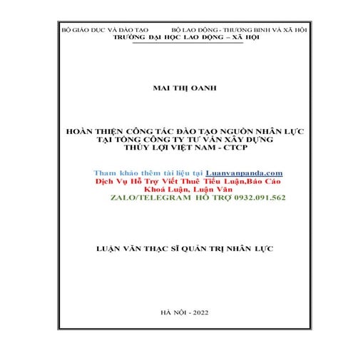 Luận Văn Hoàn Thiện Công Tác Đào Tạo Nguồn Nhân Lực Tại Công Ty Xây Dựng
