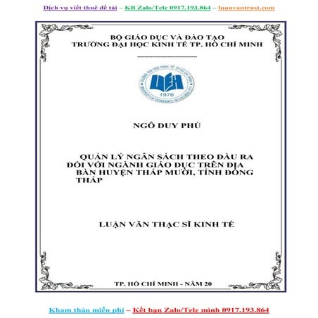 Luận Văn Quản Lý Ngân Sách Theo Đầu Ra Ngành Giáo Dục.doc