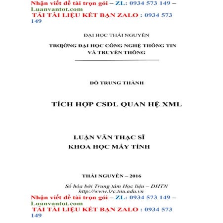 Luận Văn Thạc Sĩ  Tích Hợp Csdl Quan Hệ Xml.doc