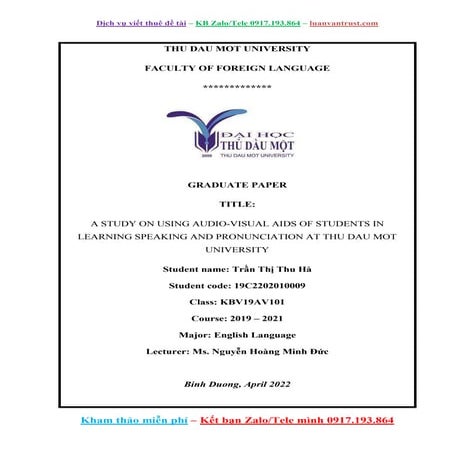 Luận Văn Tiếng Anh English Language Đại Học Thủ Dầu Một.docx