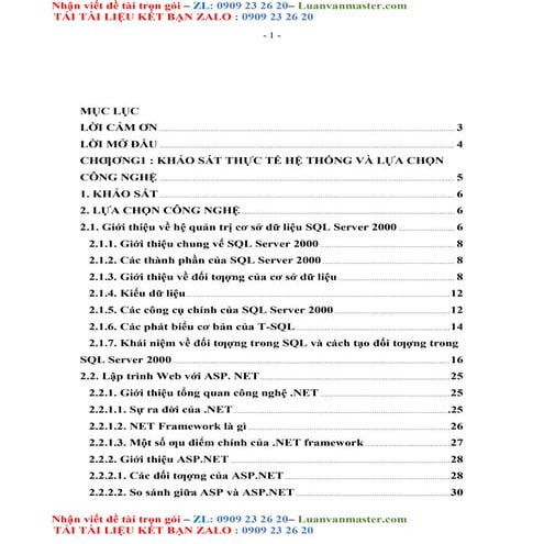 Luận Văn Về Hệ Quản Trị Cơ Sở Dữ Liệu Sql Server 2000.doc