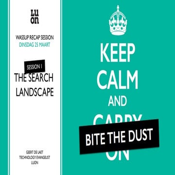 LUON WassUp recap  - mar 2014 - 1. the search landscape