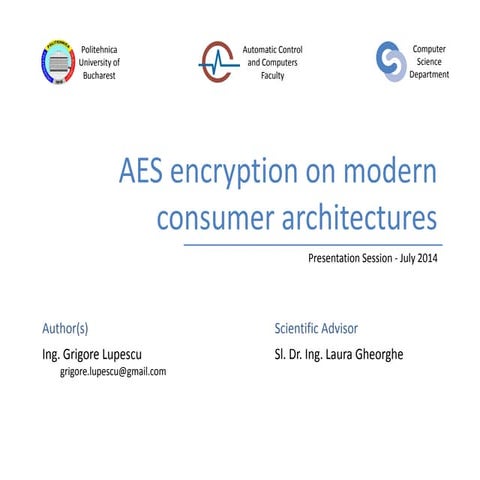 AES encryption on modern consumer architectures