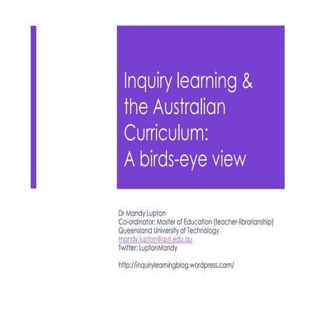 Inquiry learning and the Australian Curriculum 