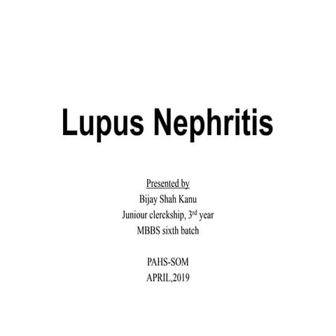 Lupus nephritis