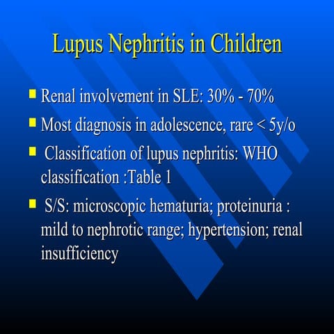 Lupus Nephritis In Children