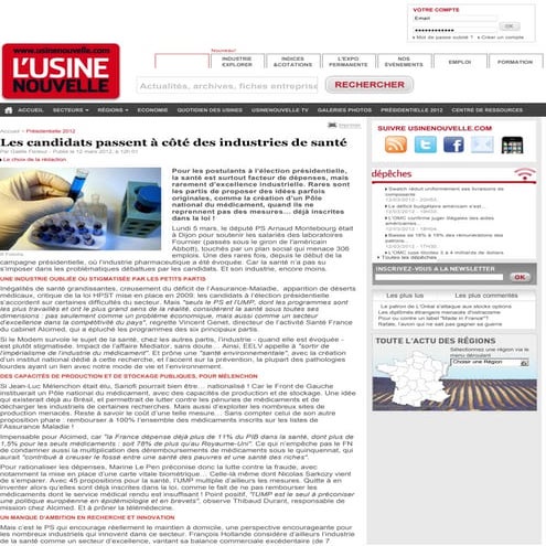 L Usine Nouvelle 12 Mars 2012