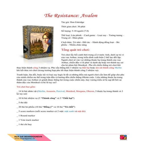 [BoardgameVN] Luật chơi Avalon