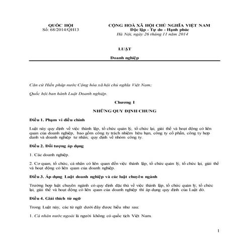 Luật doanh nghiệp 2014