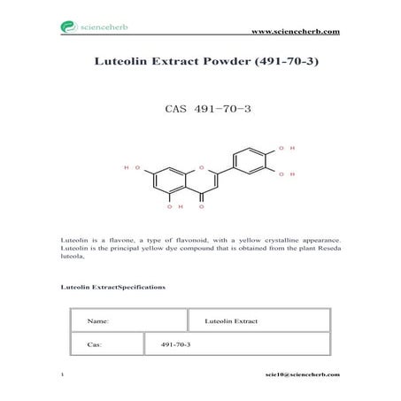 Food based phytochemical luteolin their derivatives, sources and ...
