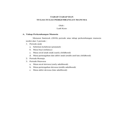 TAHAP-TAHAP DAN  TUGAS-TUGAS PERKEMBANGAN MANUSIA