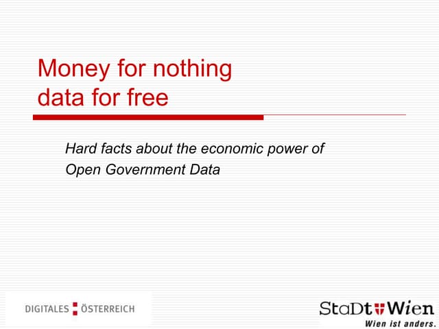 Gregor Eibl, Brigitte Lutz: Money for nothing – data for free. Hard facts abo...