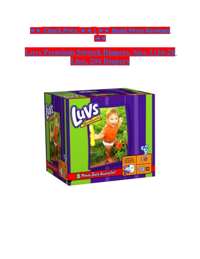 Luvs premium stretch diapers, size 3 (16 28 lbs), 204 diapers