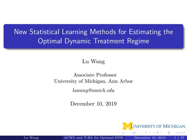 Causal Inference Opening Workshop - New Statistical Learning Methods for Esti...