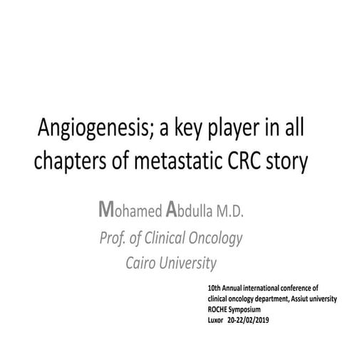 angiogenesis; a key player in all chapters of metastatic crc story2