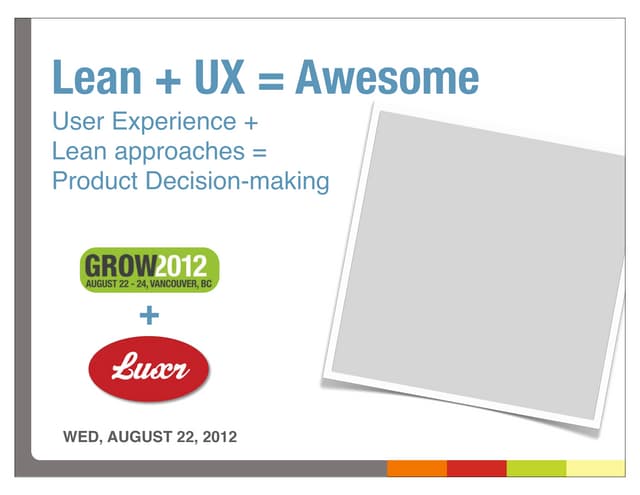 GROWtalks - UX + Lean = Awesome