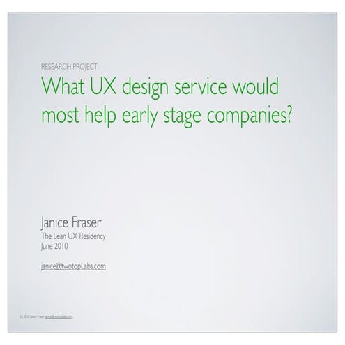 Lean User Experience Survey