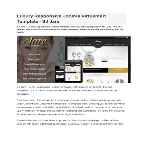 Luxury responsive joomla virtuemart template