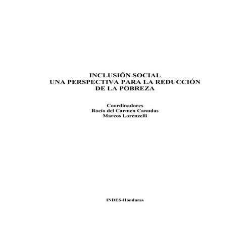 Lv 3-Inclusión social, una perspectiva de reducir pobreza
