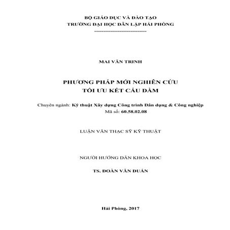 Đề tài: Nghiên cứu tối ưu kết cấu dầm bằng phương pháp mới, HOT