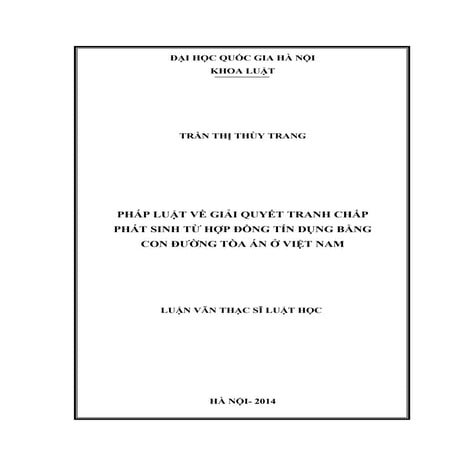 Pháp luật giải quyết tranh chấp phát sinh từ hợp đồng tín dụng, HOT