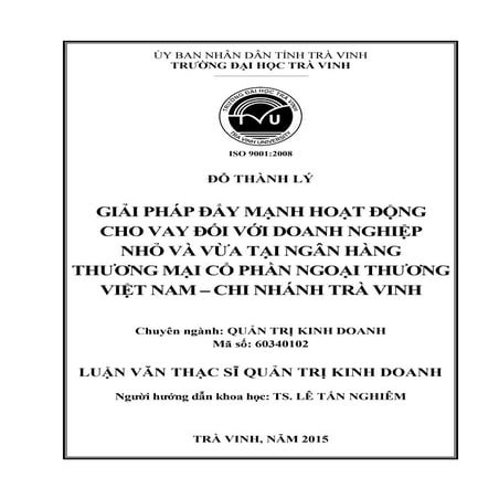 Đề tài: hoạt động cho vay đối với doanh nghiệp nhỏ và vừa, HAY