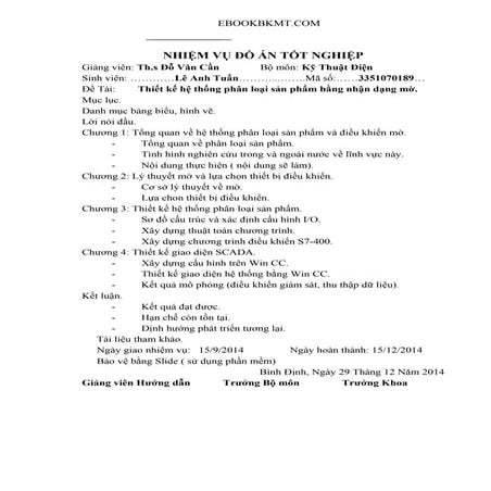 Đề tài: hệ thống phân loại sản phẩm bằng nhận dạng mờ, HAY