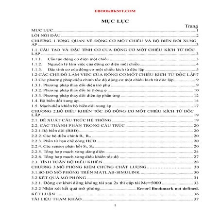 Đề tài: Thiết kế bộ điều khiển tốc độ động cơ một chiều, HOT