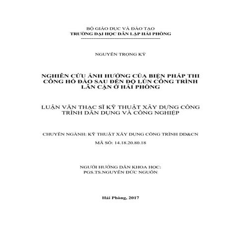 Đề tài: Ảnh hưởng của thi công hố đào sâu đến công trình lân cận